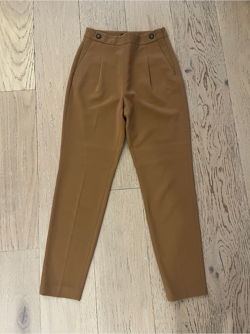 RW&CO. Camel High-Waist Tailored Tapered Trousers